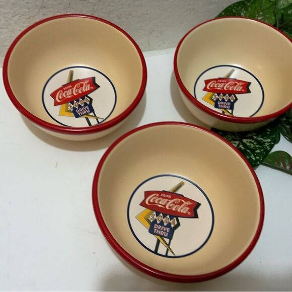 3 Coca Cola Drive Thru soup cereal 6” bowls A12 - Picture 3 of 7